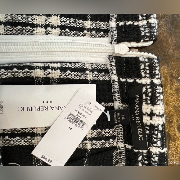 NWT BANANA REPUBLIC HOUNDSTOOTH MINI SKIRT SIZE 14 - Picture 2 of 7